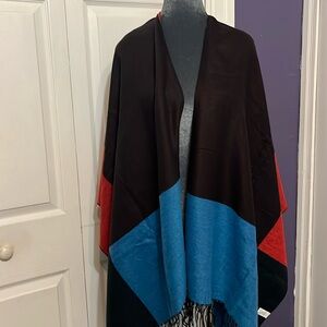 WOMEN’S WRAP SHAWL PONCHO BLANKET KOLLIE MORE NIB COAT JACKET #86